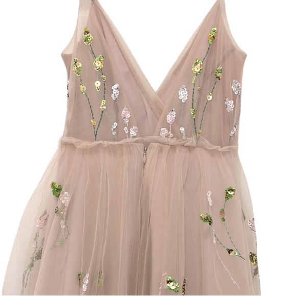 Wedding Dress Wmns Maxi Boho Fairy-core Custom Embroidered Sequined Silk Tulle - Picture 11 of 16